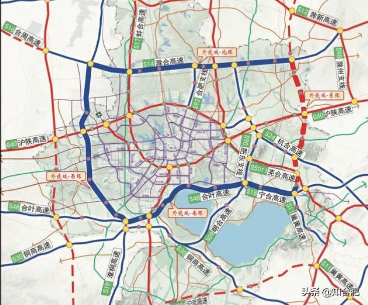 合肥绕城高速像是围墙把合肥圈住了